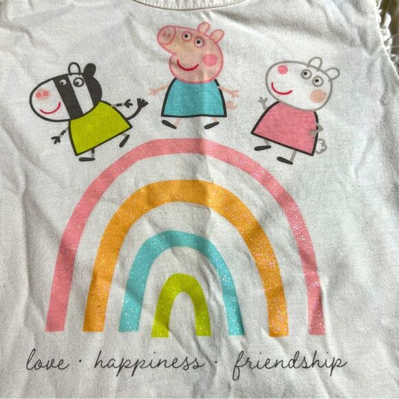 Toddler Girl White Peppa Pig and Friends Tee 0515K - Picture 2 of 4